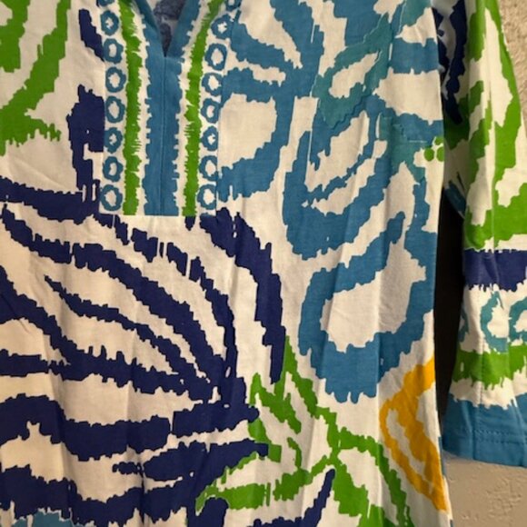 Barbara Gerwit Tropical Print Tunic Dress Top – Size M Multicolor Resortwear - Picture 4 of 4